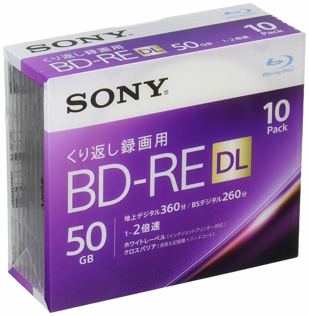 Sony Blu-ray Blank Disc 50GB BD-RE DL Dual 2 Layer x 10pack bluray Import Japan