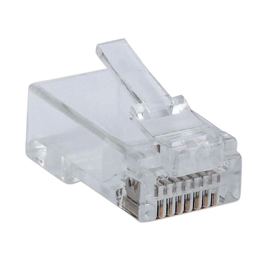 Construct Pro RJ-45 Connectors for Cat6 Solid Cable (100-Pack, Clear)