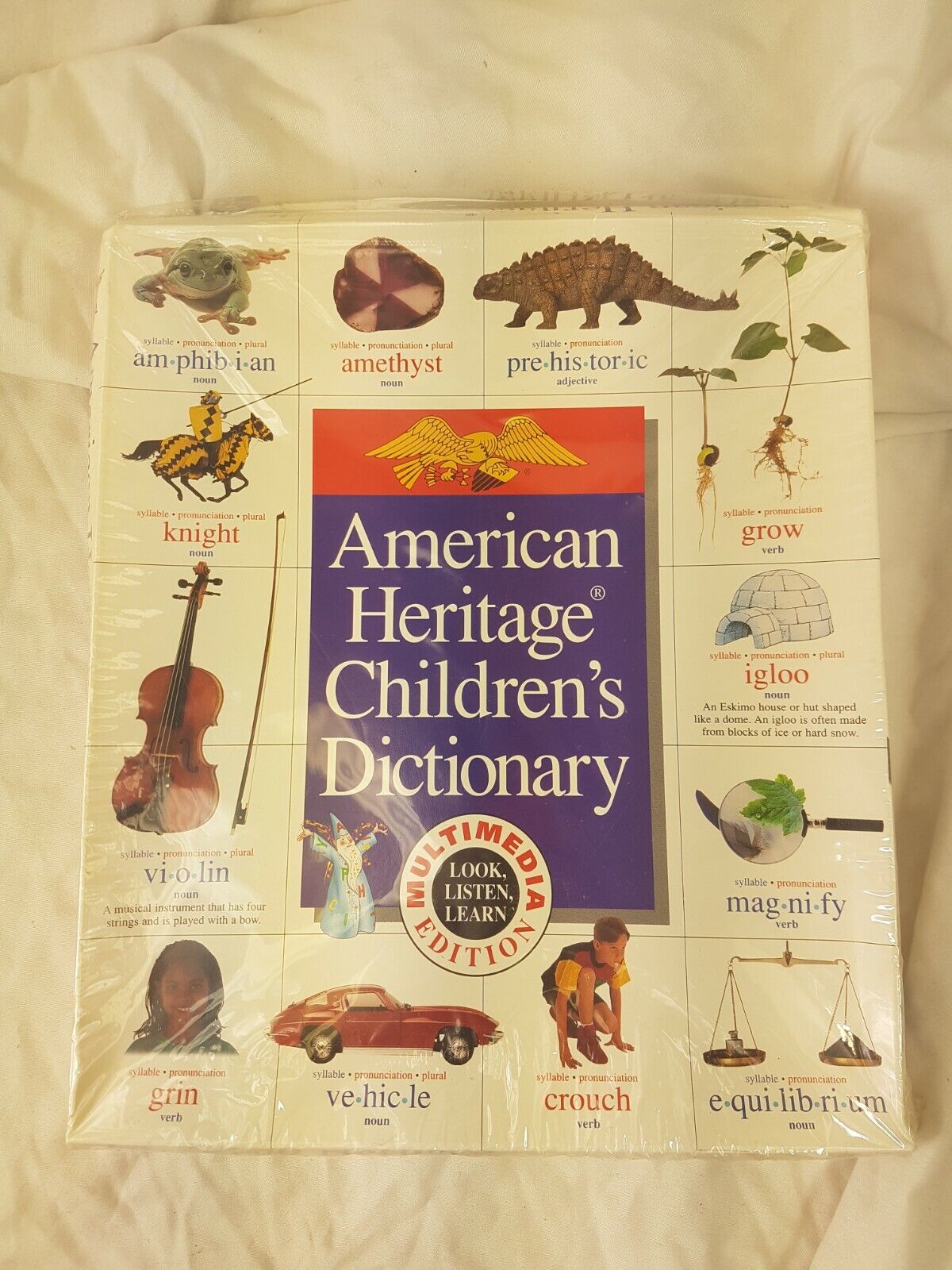 AMERICAN HERITAGE CHILDRENS DICTIONARY PC SOFTWARE Big Box Complete 1995