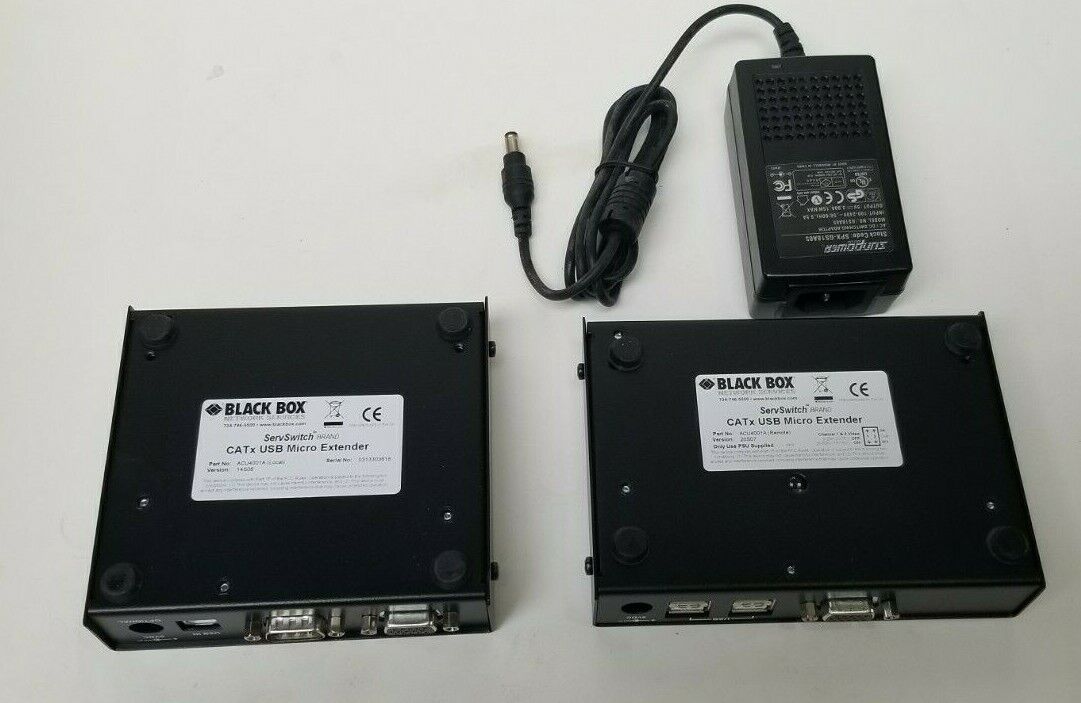 Black Box ACU4001A X3 ServSwitch CATx USB Micro Extender Ver:14S06 20S07 W/Adp