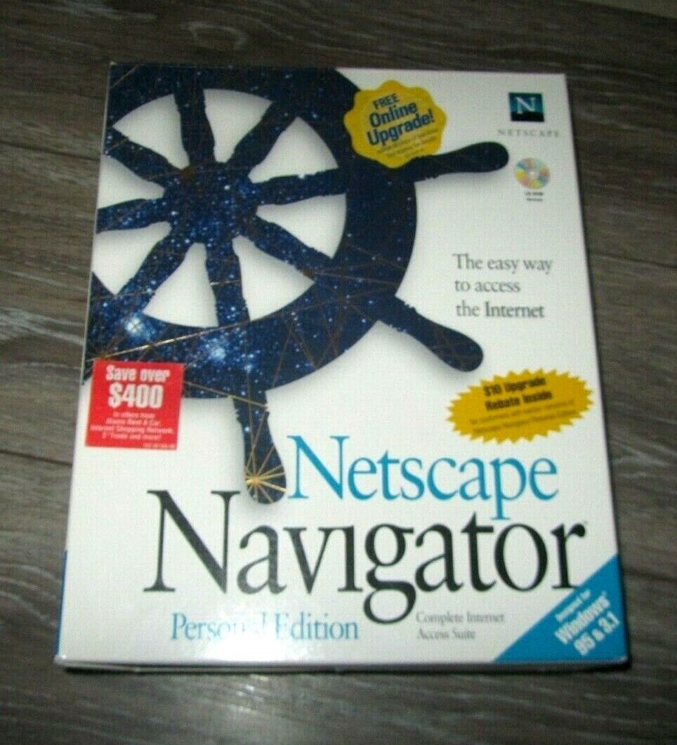 NETSCAPE NAVIGATOR Personal Edition Windows95 & 3.1 Vintage NEW Sealed 1996
