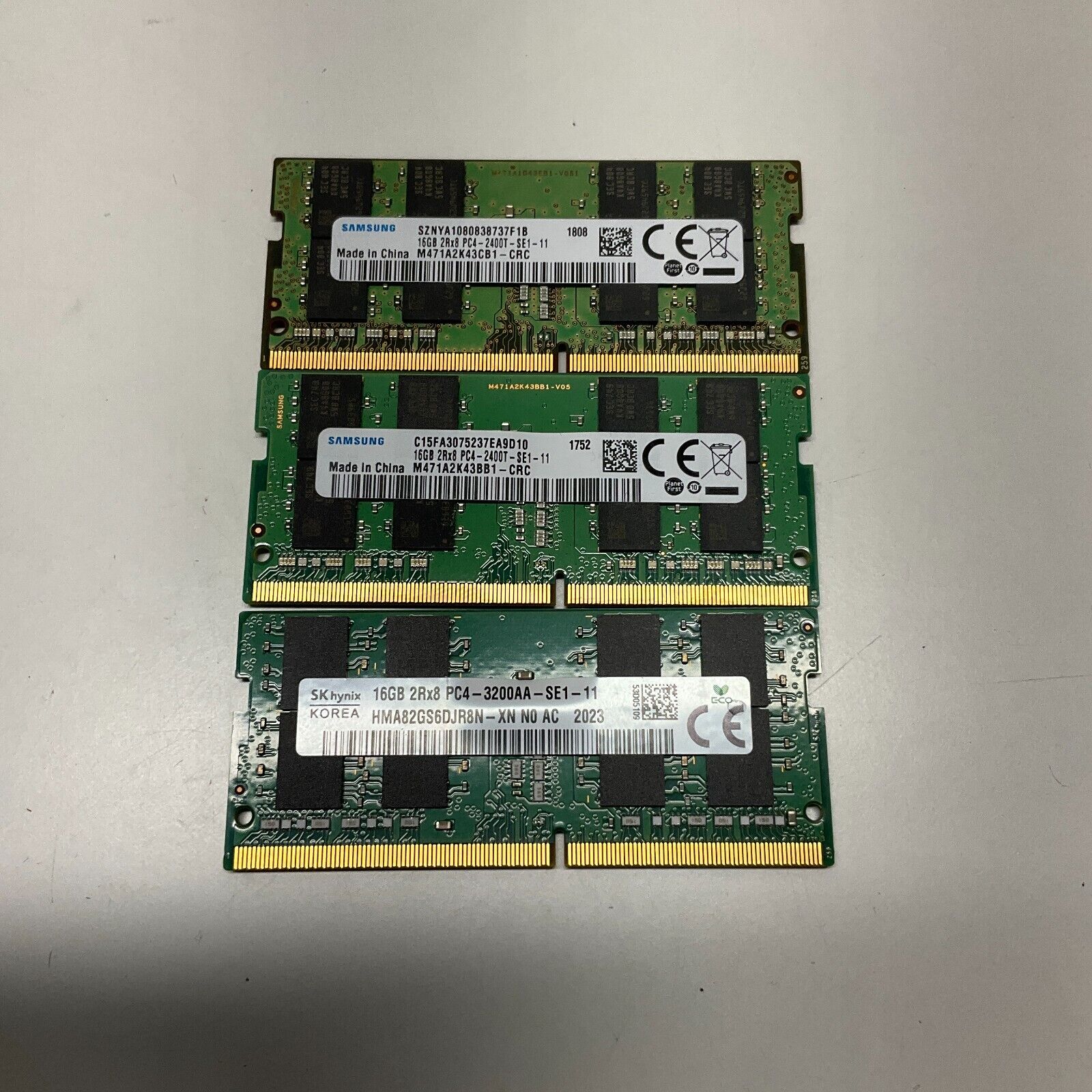 48GB Kit 3 x 16GB PC4 DDR4 Laptop Memory Samsung SK Hynix Lot of 3