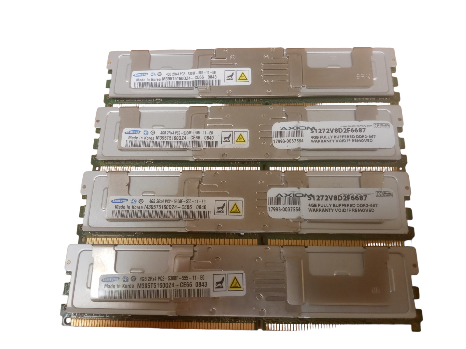Lot Of 4 Samsung 4GB 2Rx4 PC2-5300F-555-11-E0 DIMM M395T5160QZ4-CE66 RAM