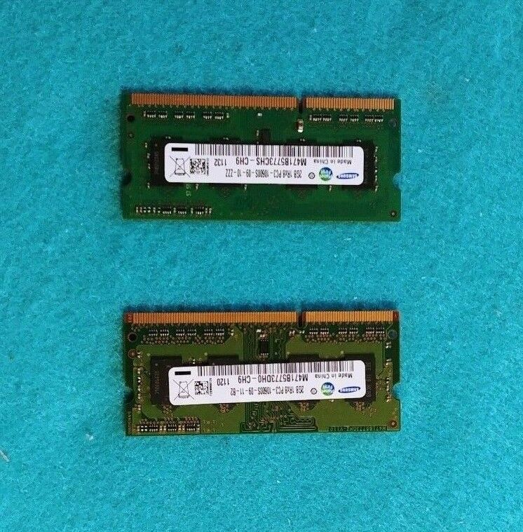 Samsung (2 x 2GB) 4GB 1Rx8 PC3-10600S-09-11-B2 Laptop Memory 