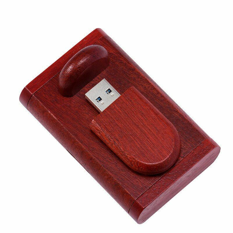 Engraved Logo USB Pen Drive 3.0 Wooden Box 8GB 16GB 32GB 64GB U Flash Drive