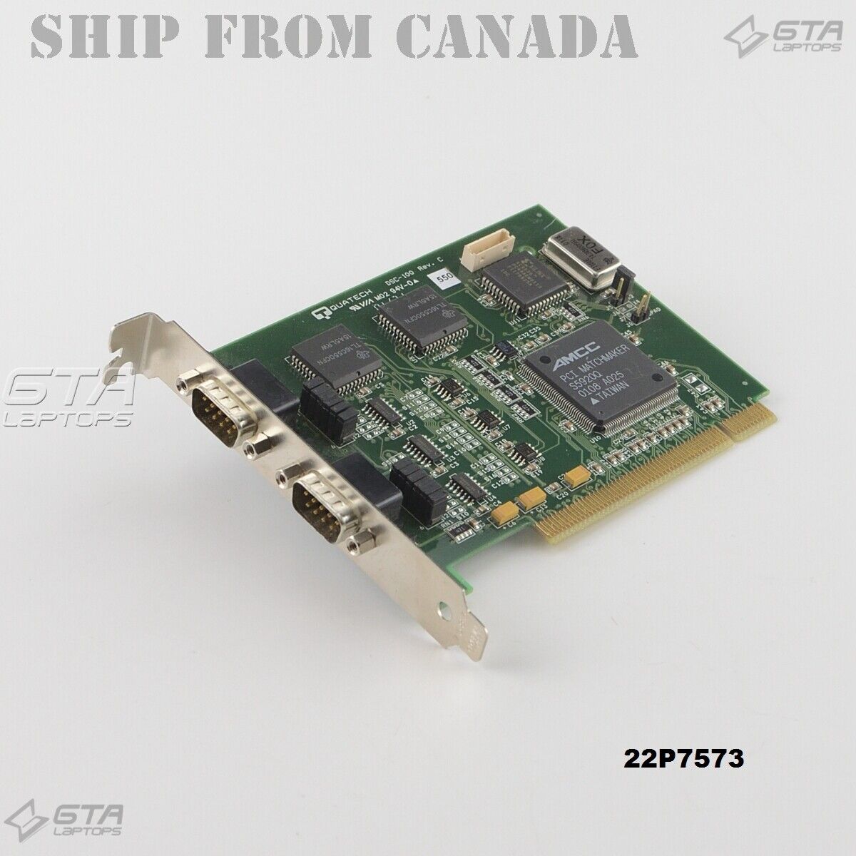 Quatech DSC-100 Serial 2-Port RS232 PCI Adapter Card 22P7573