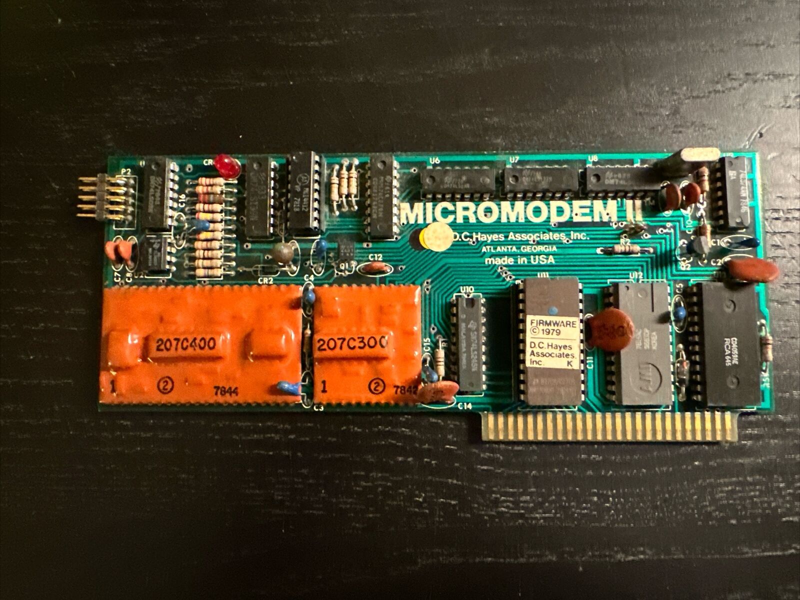 DC Hayes Micromodem II Modem For Apple II Computers 65-103 1978 + Microcoupler