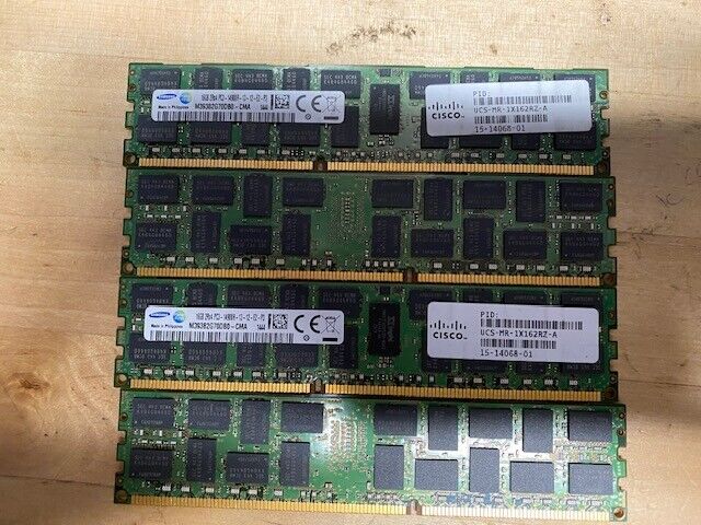 LOT 4x 16GB (64GB) Samsung M393B2G70DB0-CMA PC3-14900R DIMM Server Memory