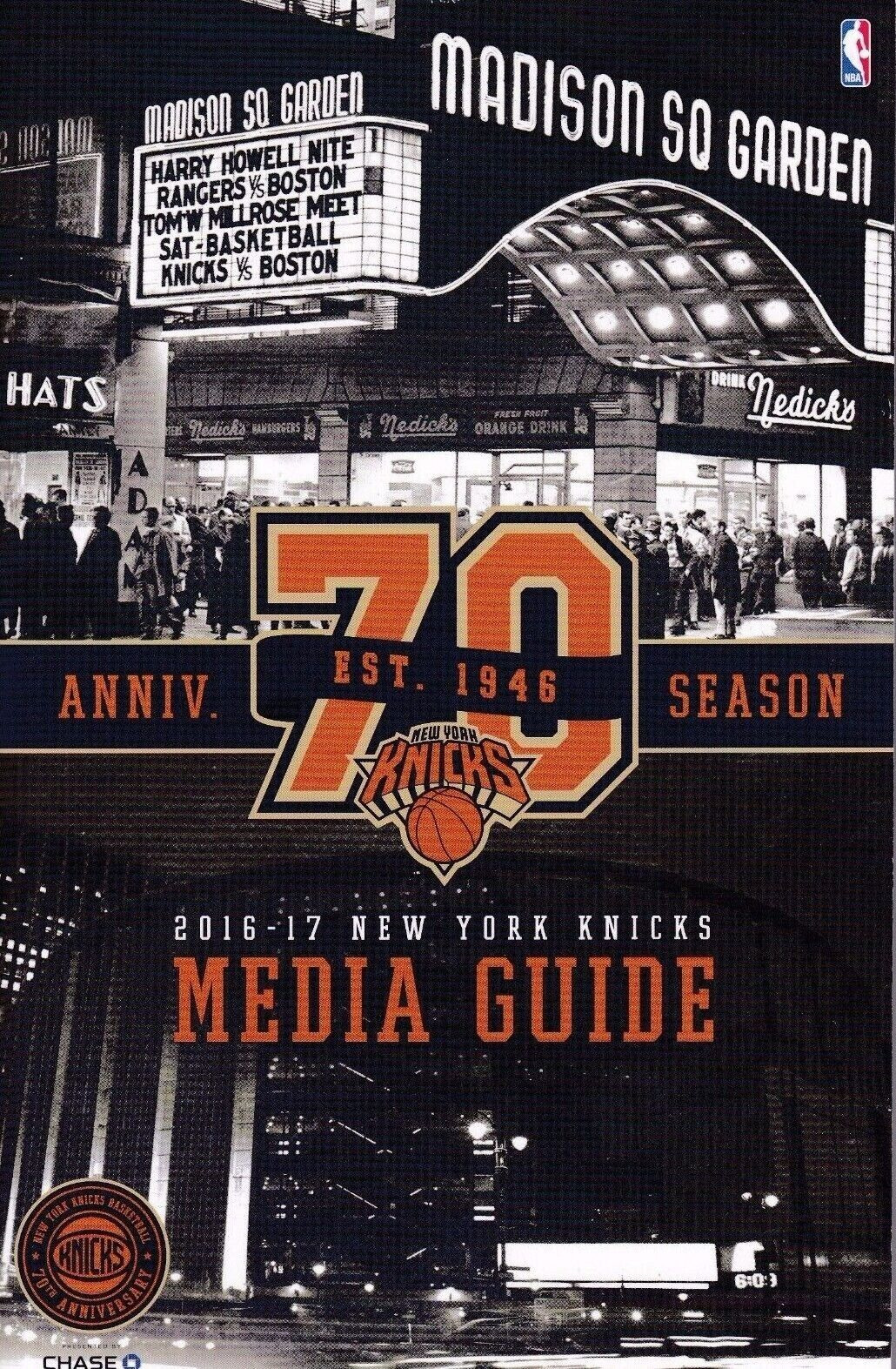2016-17 New York Knicks Media Guide 70th Season Anniversary 