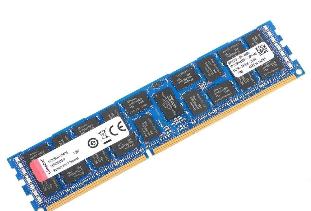 Kingston  1x16GB DDR3L PC3L-12800 ECC 240-Pin RDIMM RAM KVR16LR11D4/16