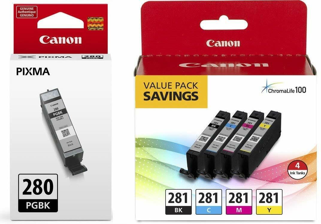 Genuine Canon 280 281 Color Ink Cartridge Combo-Setup for TS8620 TR8322 Printer