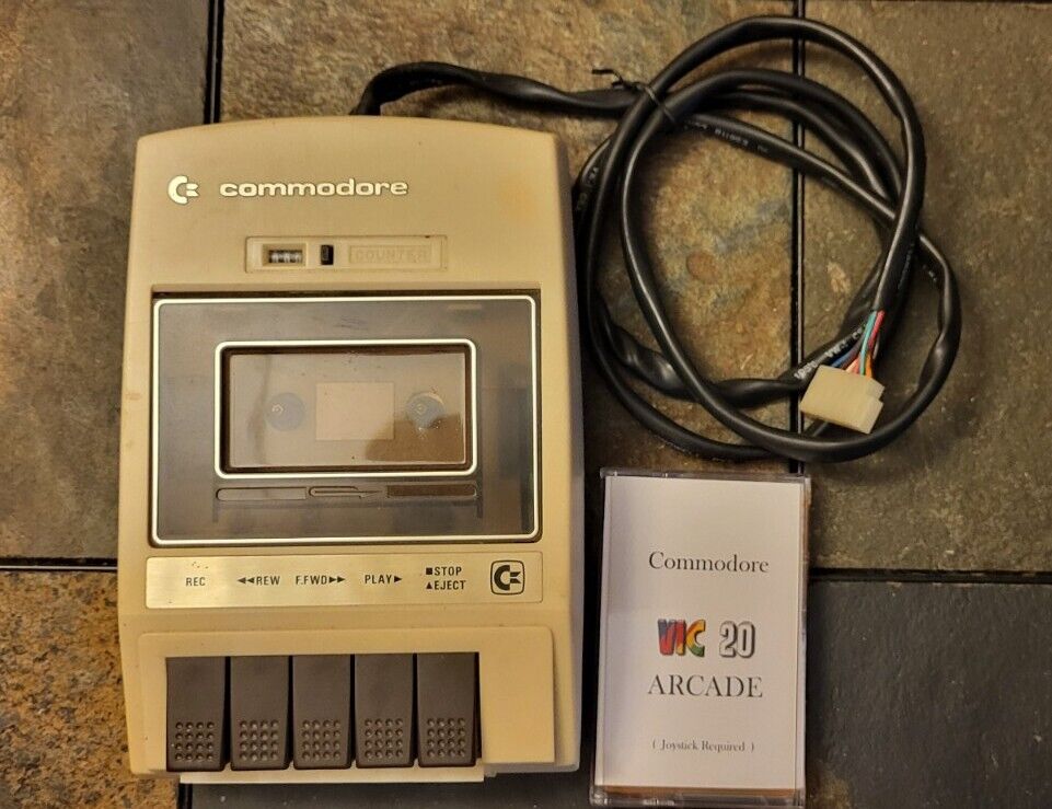 Commodore C2N Datasette Drive VIC-20 C64 Works Well With Classic Games Cassette