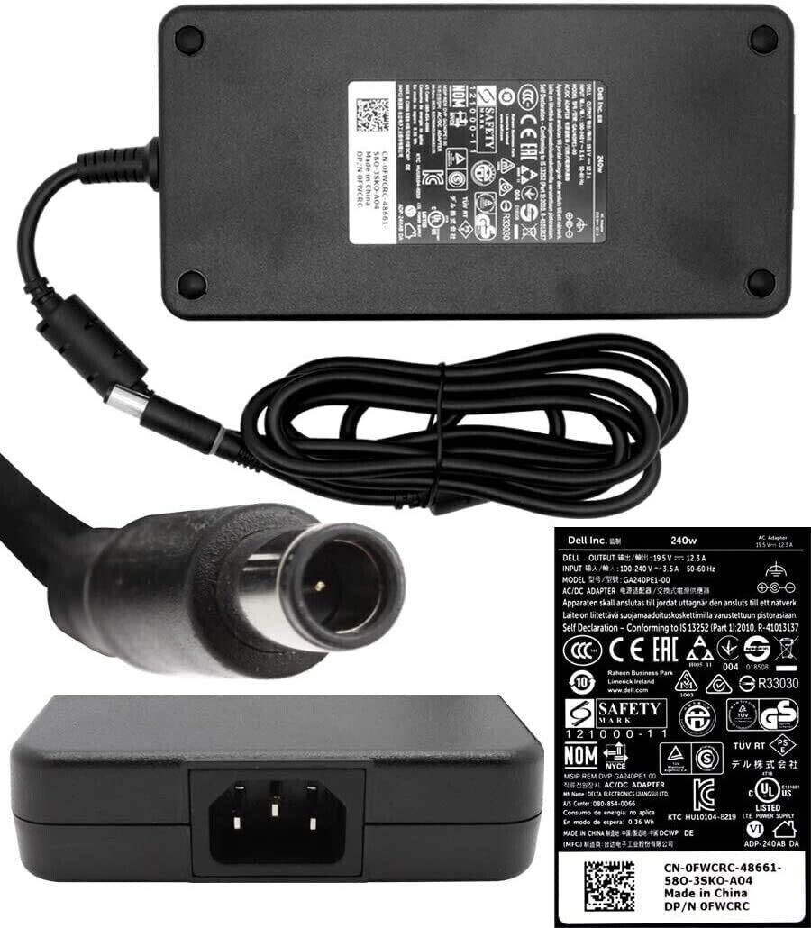 Genuine 240W Charger For Dell Alienware M15 R4 15 R3 R4 Laptop Power Supply M18X