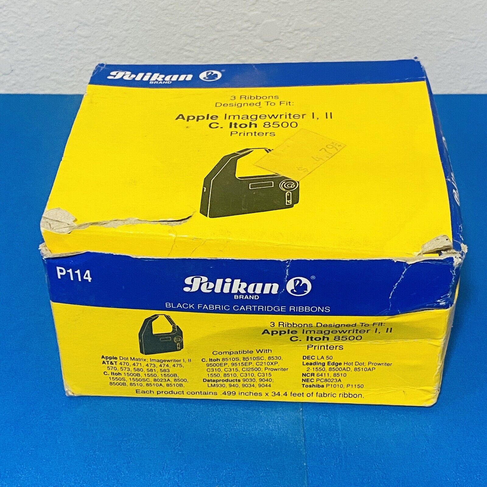 Pelikan P114 Black Fabric Cartridge Ribbon Apple Imagewriter I, II C. Iron 8500