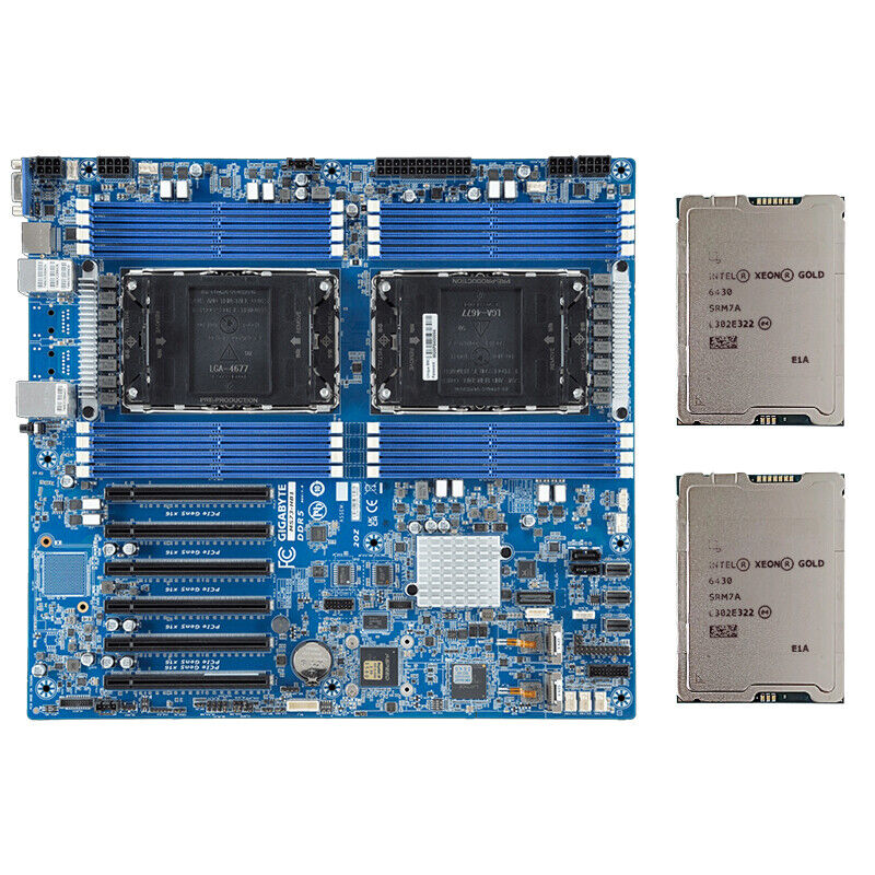 Gigabyte MS73-HB1 270W LGA4677+2Pcs Intel Xeon Gold 6430 QS 64C/128T Server CPU