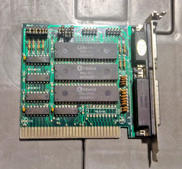 Vintage Winbond W86C450 Serial Parallel Game I/O Controller 8bit ISA IBM PC XT