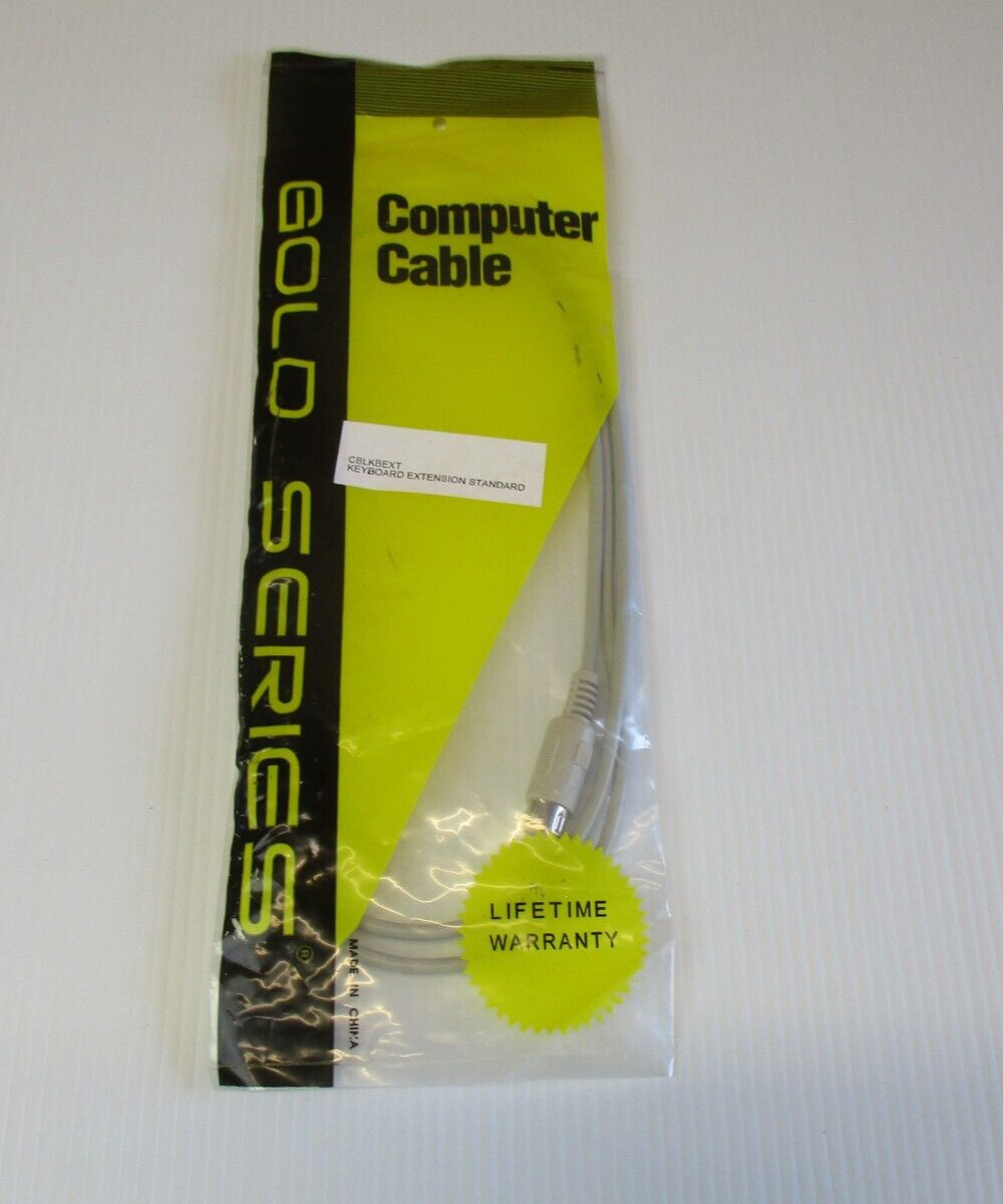Keyboard  Computer Cable 6 pin Male Female Extension Cable 5 Feet NOS