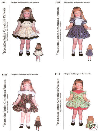 For Patti Playpal Four Dress Patterns Set A