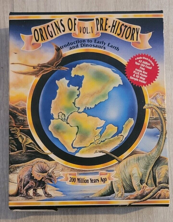 Origins Of Pre-History PC  introduction to early earth & dinosaurs PC 3.5 Floppy