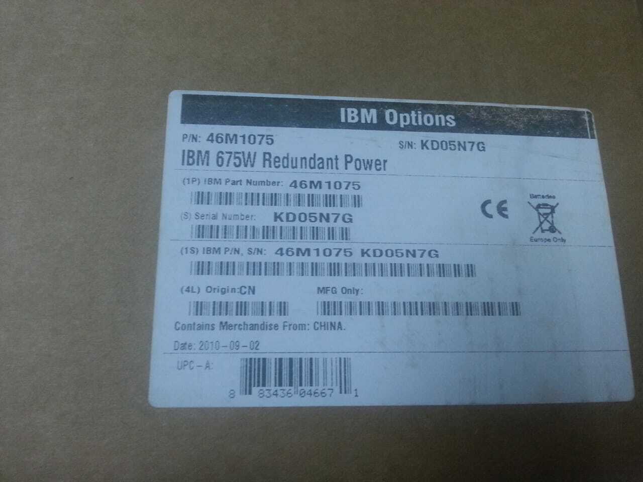 IBM Server- 675W  power supply PSU 69Y5941 46M1075 NEW