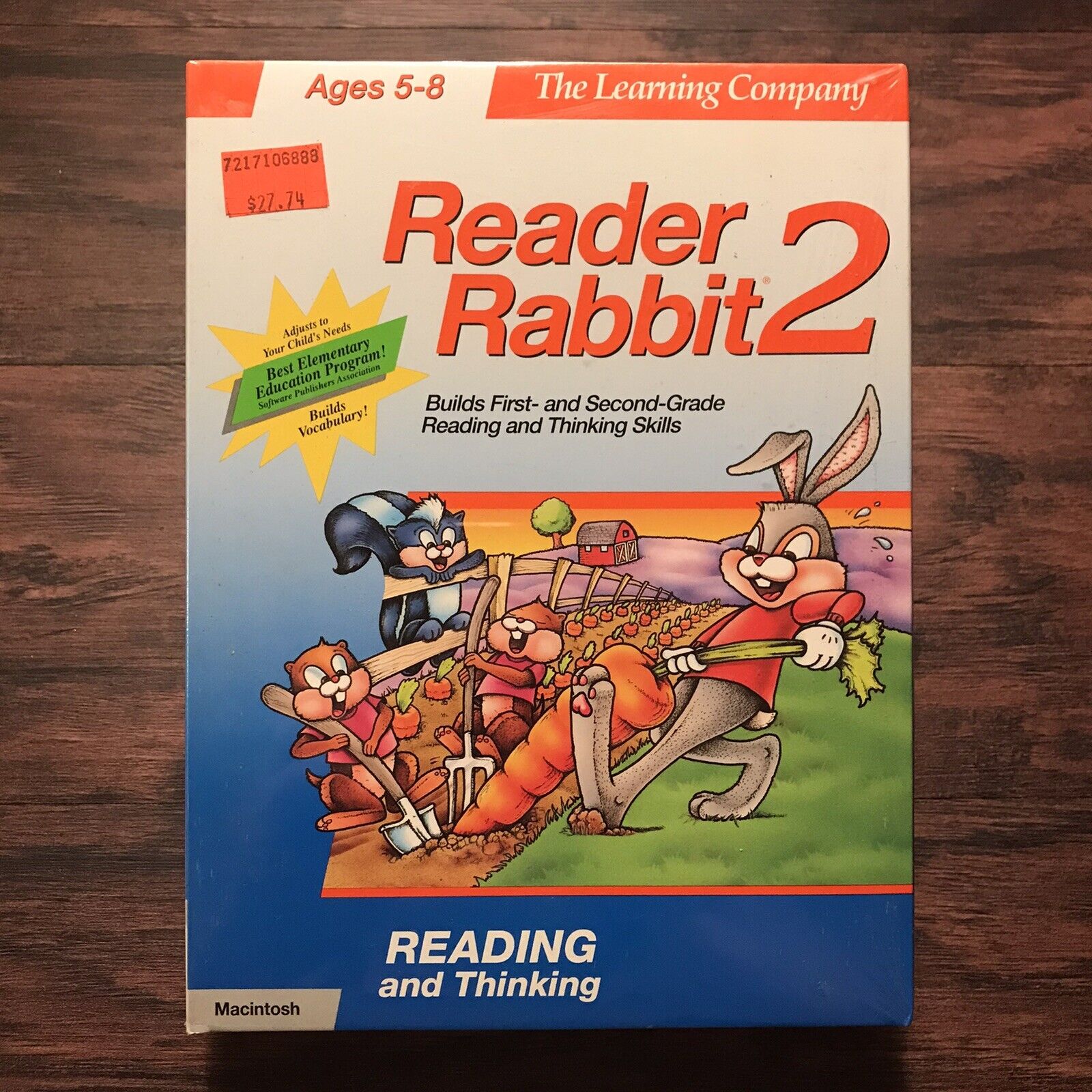 Reader Rabbit 2 The Learning Company Big Box Vintage MAC Game NEW