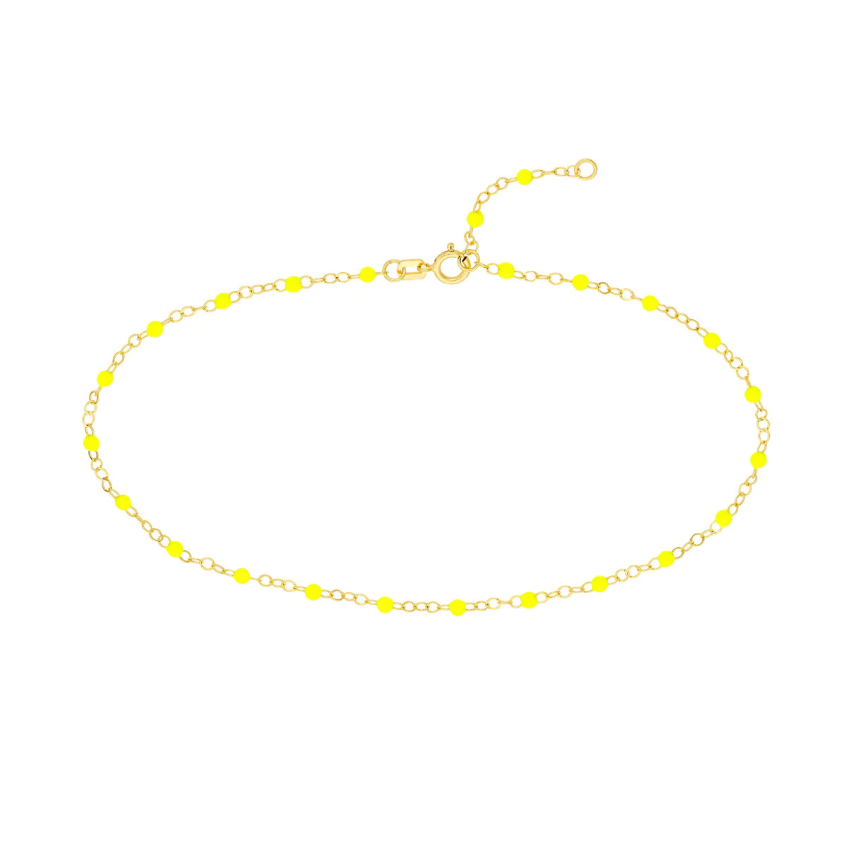 Neon Yellow Enamel Bead Piatto Chain