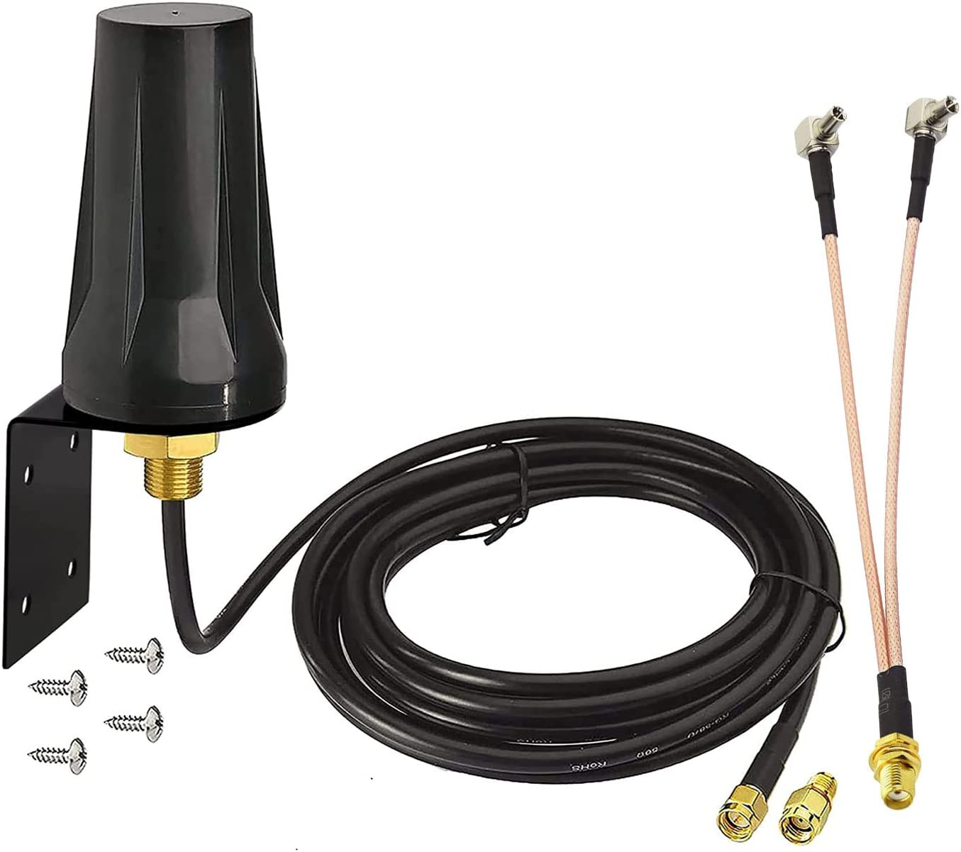 Cellular 4G LTE SMA Antenna - with TS9 Splitter Cable - Compatible with Verizon 