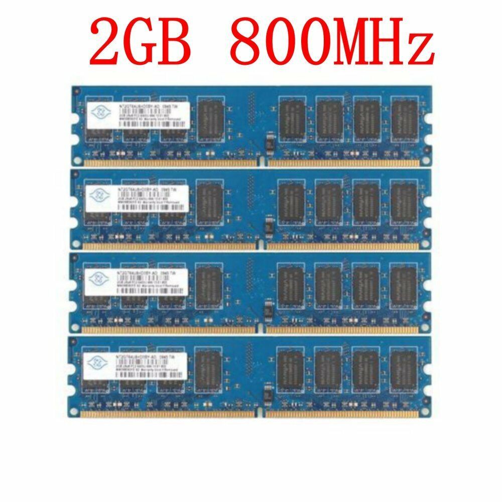 8GB 4x 2GB / 1GB PC2-6400U DDR2-800mhz CL6 Intel Desktop PC Memory For NANYA Lot