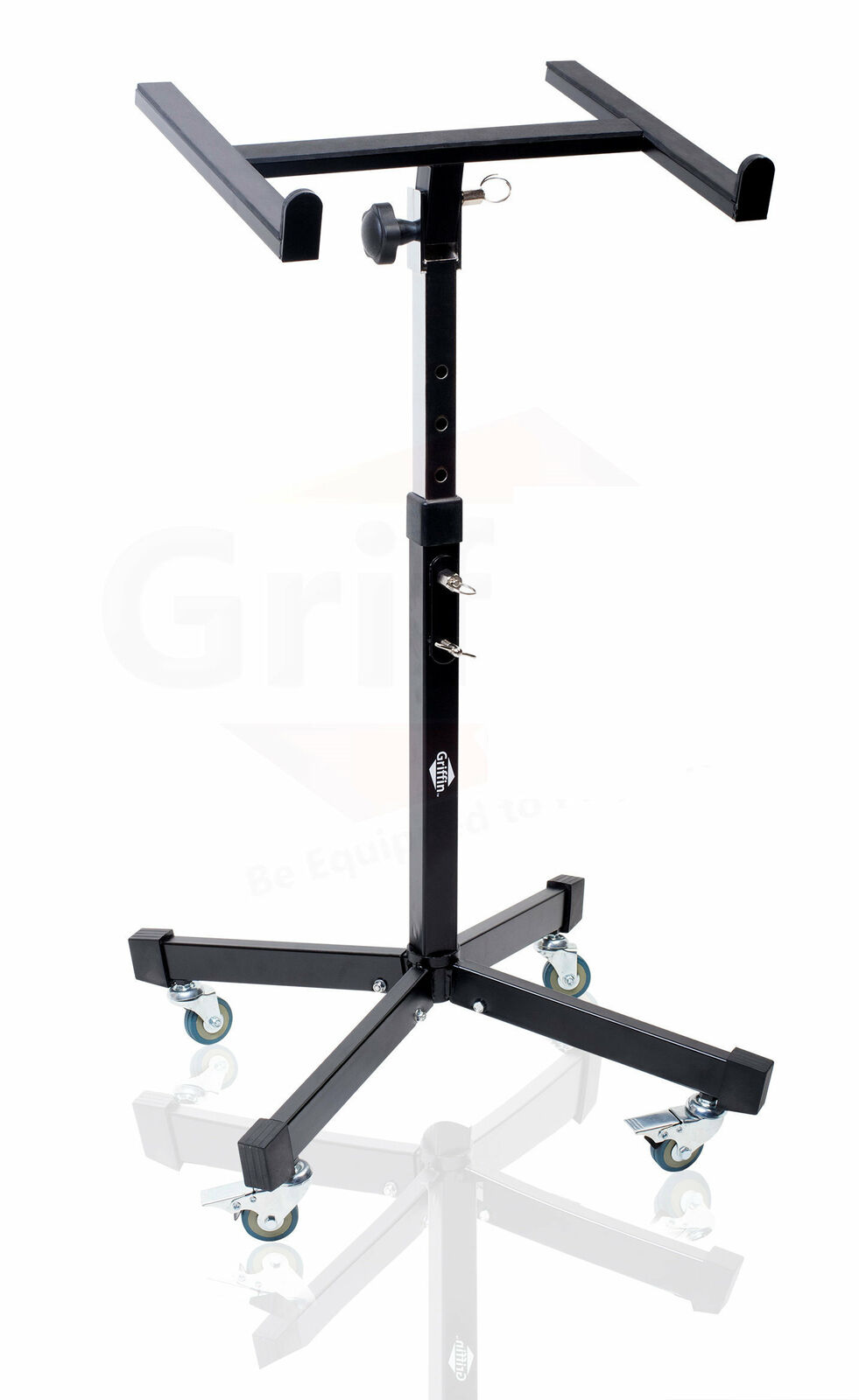 GRIFFIN Studio Music Mixer Stand on Wheels - DJ Recording Gear Cart Table Mount