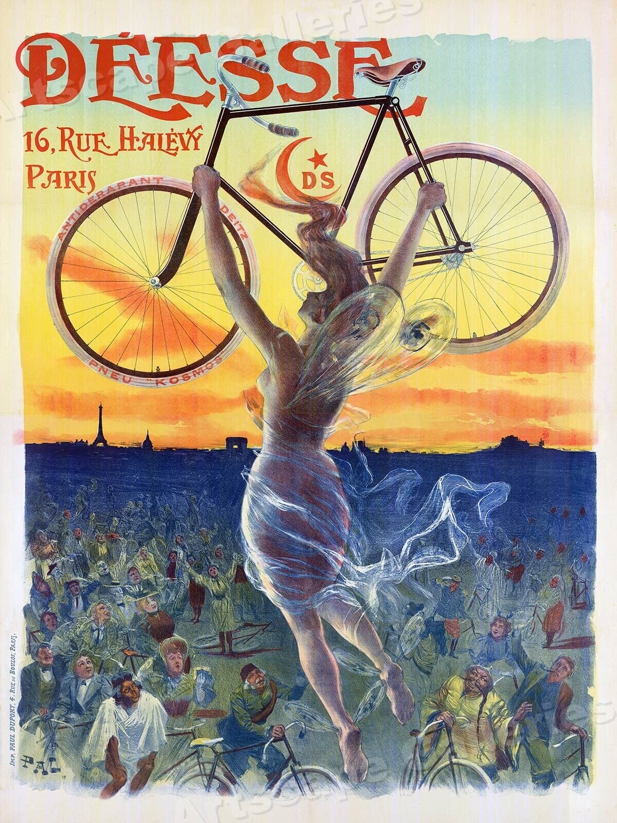 1898 Deesse Bicycle Art Nouveau Cycling Advertising Poster -  20x28