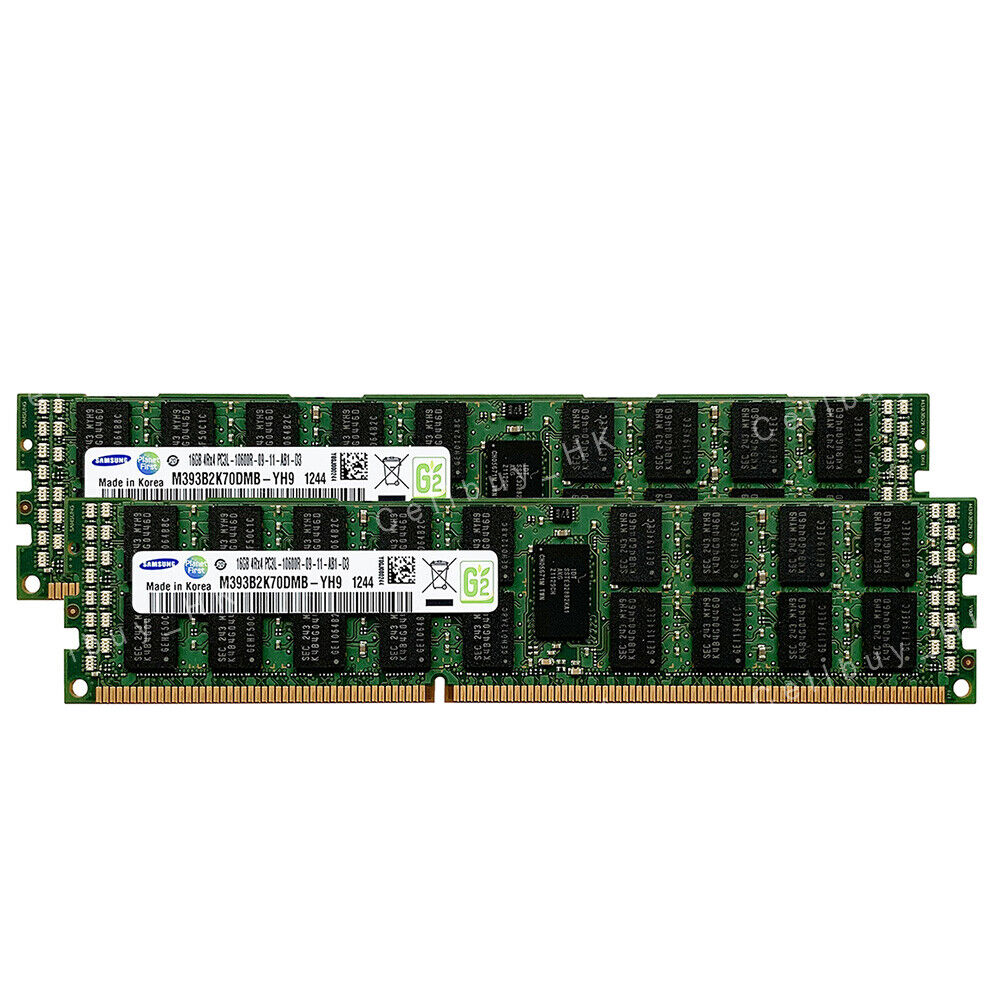Samsung 32GB 2x16GB 4RX4 DDR3L-10600R 1333MHz 1.35V ECC REG RDIMM Server Memory