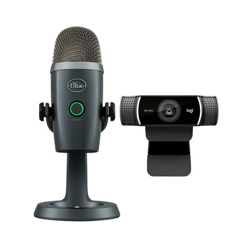 Blue Microphones Yeti Nano Premium USB Mic Gray with Logitech Pro HD Webcam