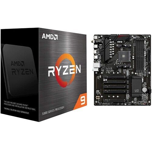 AMD Ryzen 9 5950X Desktop Processor + Gigabyte AMD B550 UD AC Gaming Motherboard