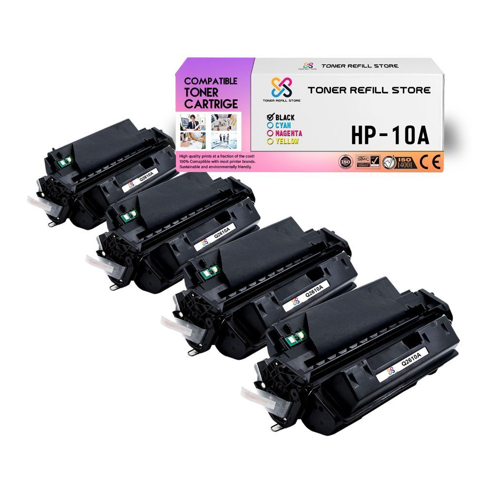 4Pk TRS 10A Q2610A Black Compatible for HP LaserJet 2300 2300L Toner Cartridge