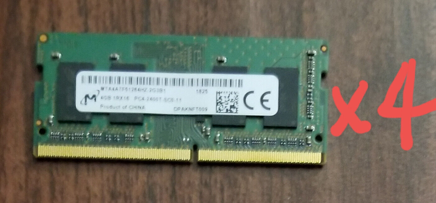 Micron 16GB (4x4GB) DDR4 SODIMM PC4-2400T Laptop Notebook Memory Mini PC RAM