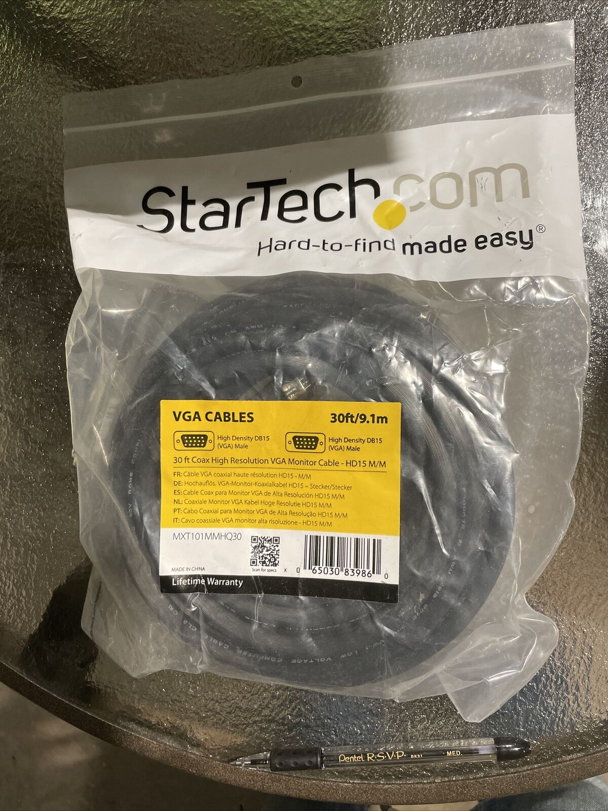 StarTech 30ft/9.1M Coax High Resolution/Density VGA Monitor Cable HD15 M/M  New