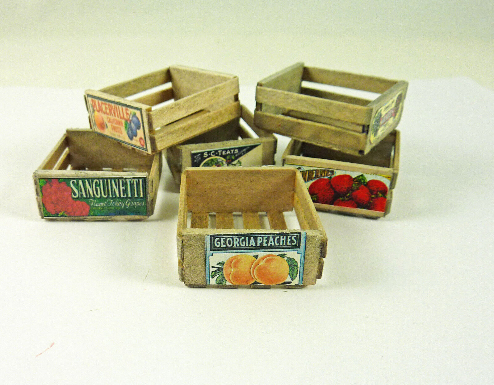 Dollhouse Miniature Vintage Weathered Fruit Crate, Small