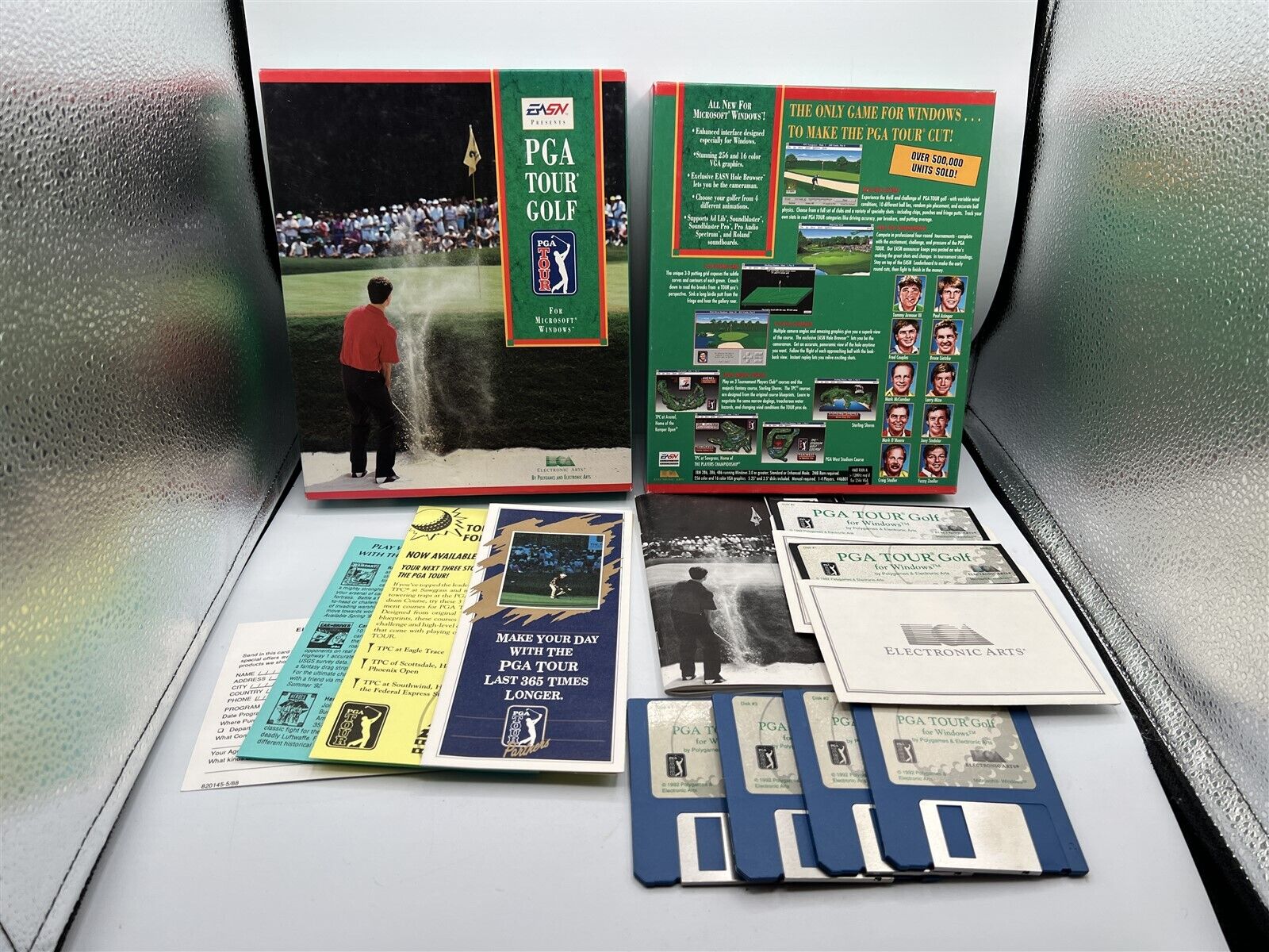 VINTAGE 1992 EASN PGA TOUR GOLF GAME BIG BOX COMPLETE 3.5\