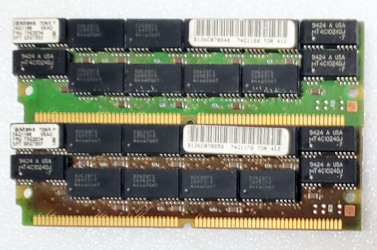Lots of 2 IBM 8MB 70NS 72pin Server RAM MEMORY w/ Parity, 74G1188, 73G3234