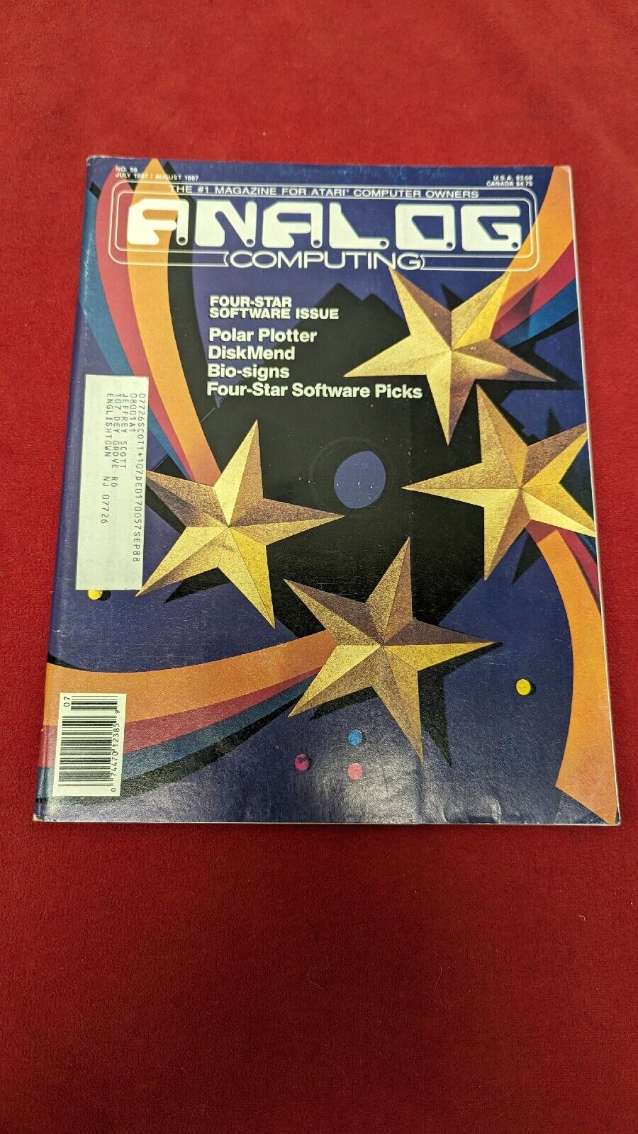 Analog Computing Atari Magazine Four Star Software Issue July/August 1987 