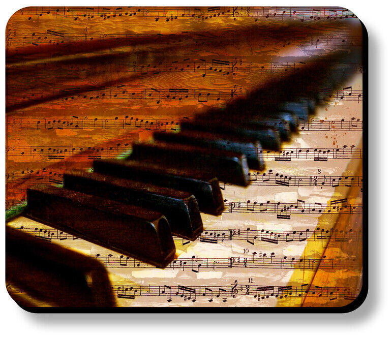 Decorative Mouse Pad Piano Keys Music Notes Non-Slip 1/8in or 1/4in Thick