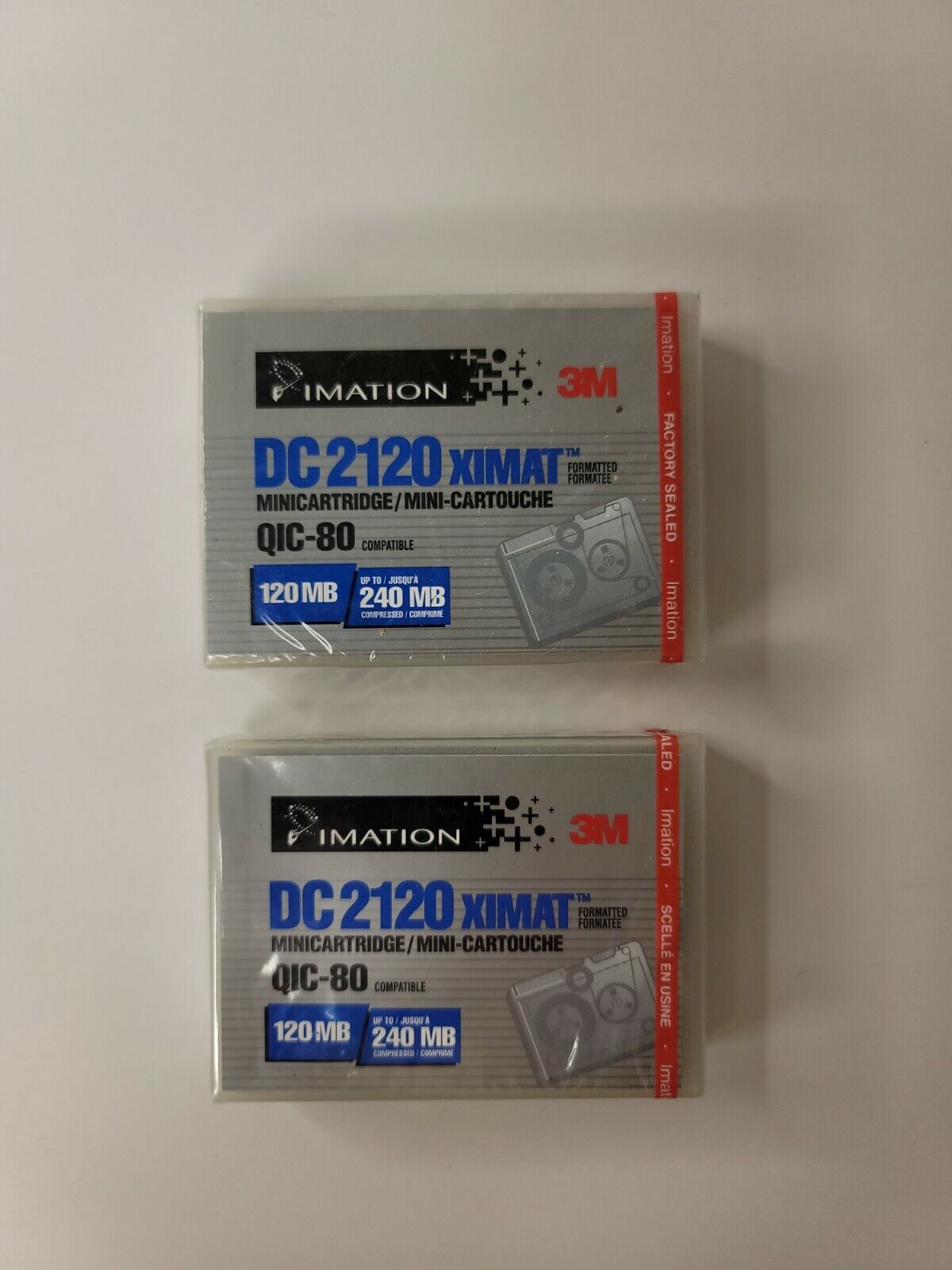 Lot 2 New NOS 3M DC2120 XIMAT Formatted 120MB Mini DATA Cartridge Tape