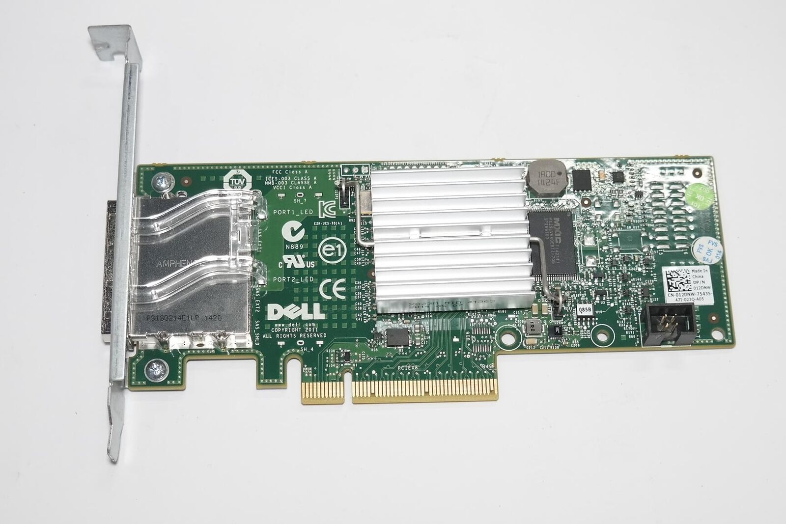 DELL 12DNW PERC H200E PCI-E EXTERNAL SAS 6GB/S RAID CONTROLLER CARD 012DNW G164P