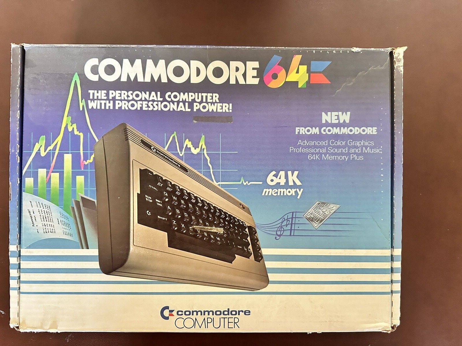 In New Condition Commodore 64 Computer W/Original box and Sea Wolf Game