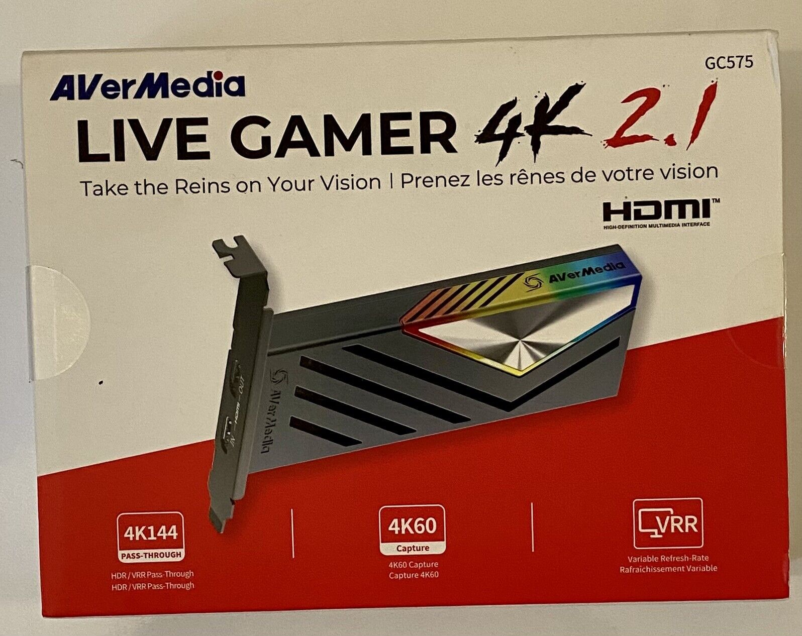 AVerMedia Live Gamer 4K 2.1 - PCIe - HDMI Game Capture Card - GC575 - NEW in BOX