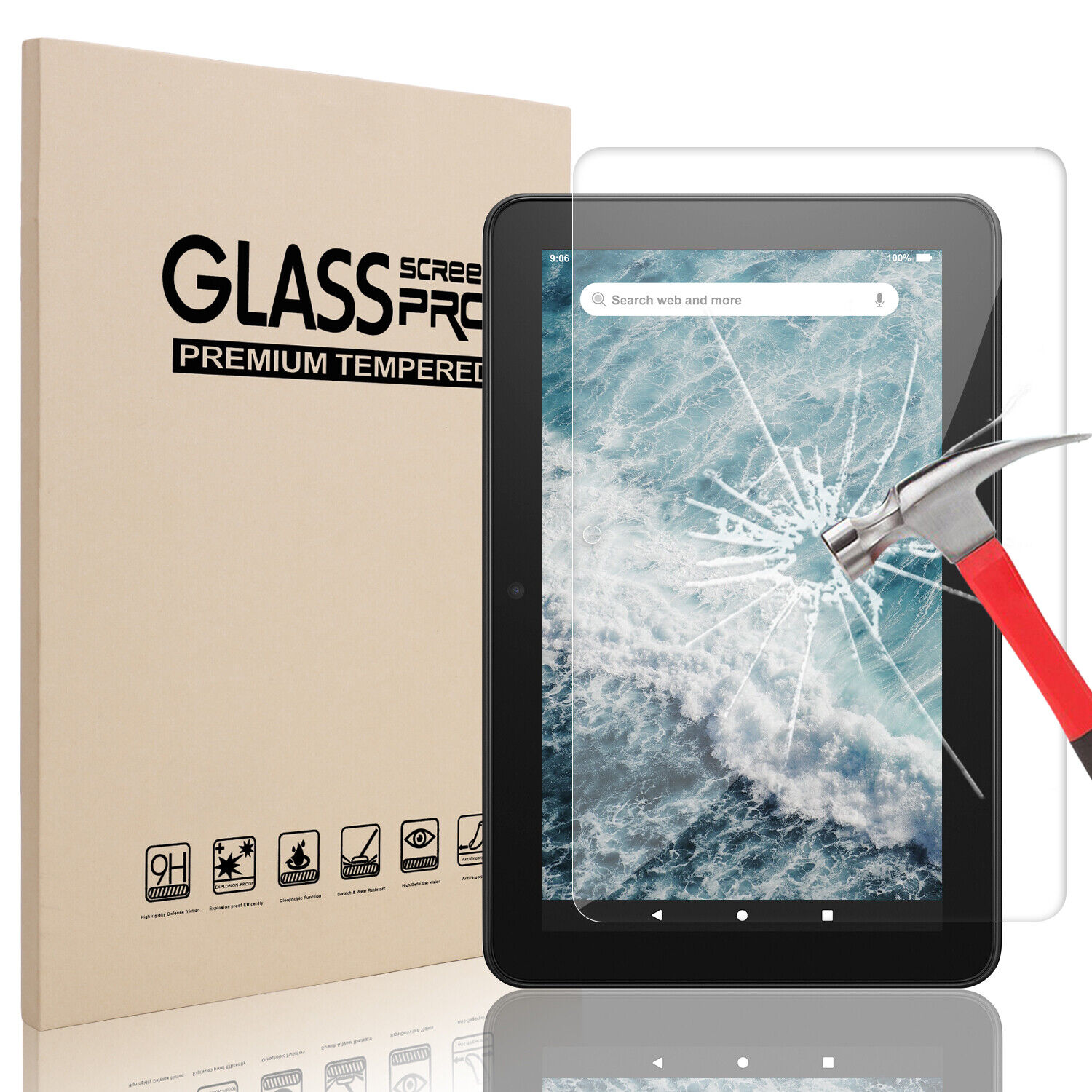 For Amazon Kindle Fire HD 7 2022 (12th Gen) Tempered Glass Screen Protector Film