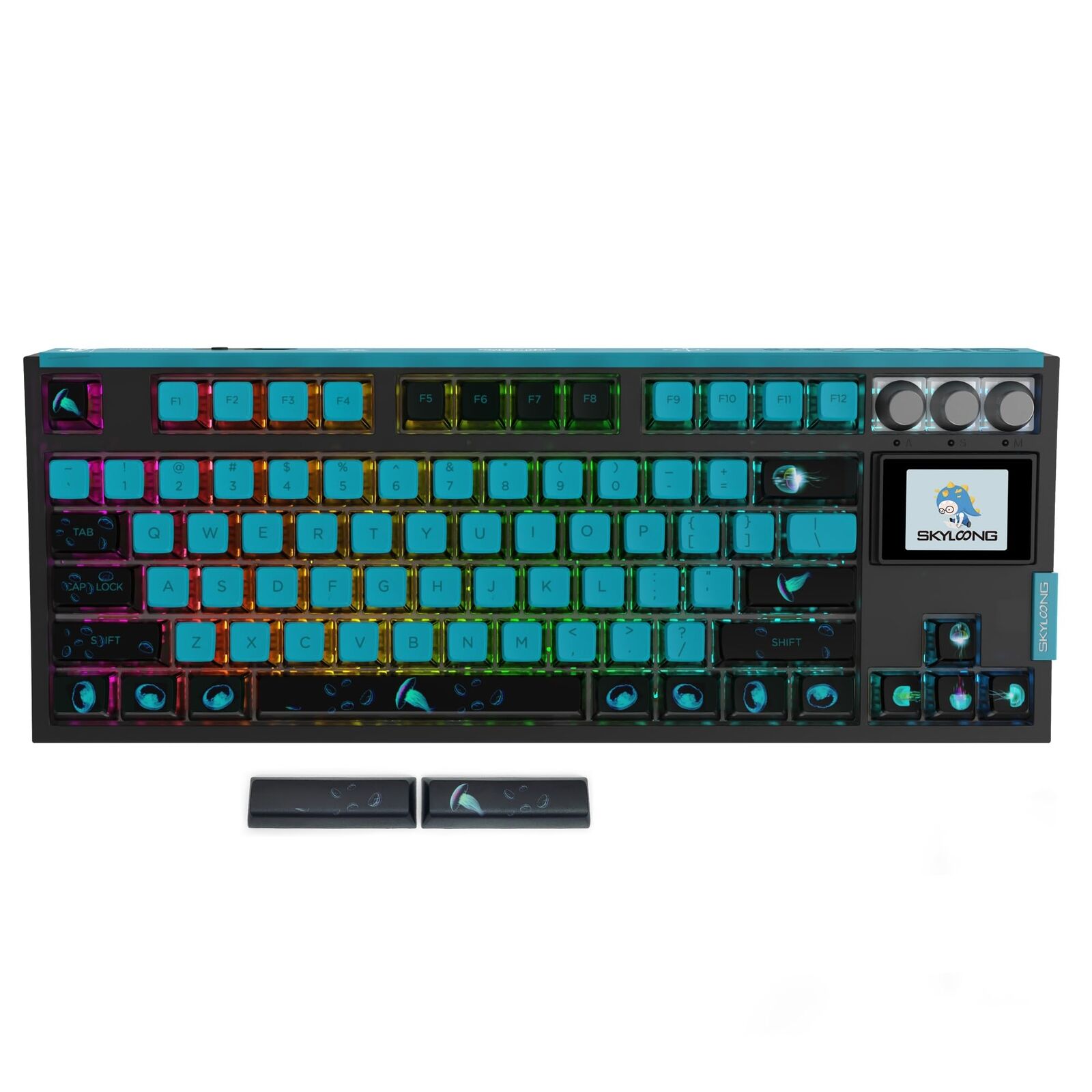 SKYLOONG GK87 Jellyfish Pudding Keycaps RGB Backlit Gaming Keyboard, Hot Swap...
