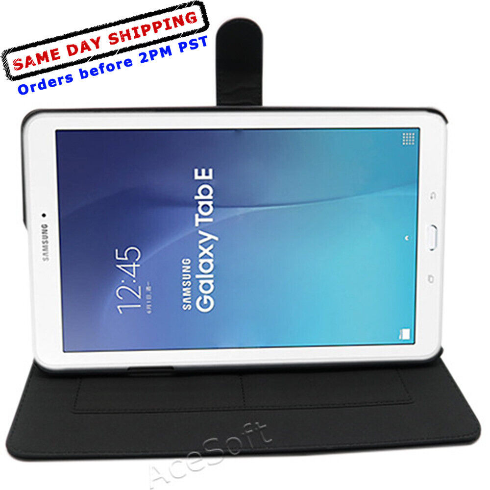 Premium Flip PU Leather Case Stand Cover f Samsung Galaxy Tab E 9.6\