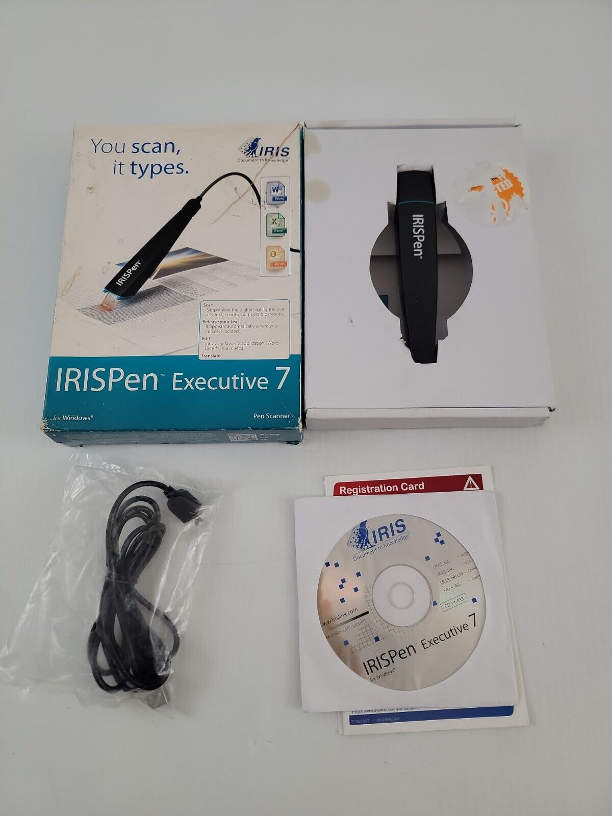 IRISPen Executive 7 Pen scanner, Iris Pen, Digital Pen Scanner W/ BOX AND MANUAL