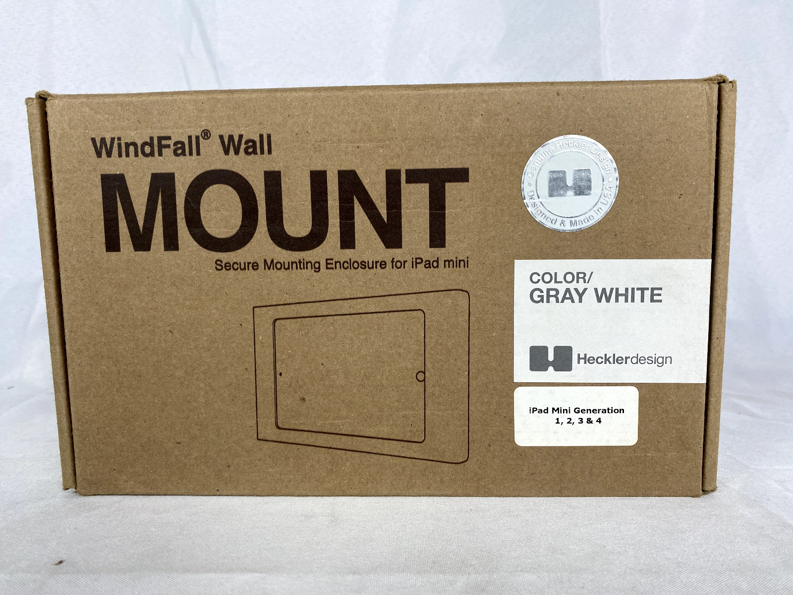 Heckler Design WindFall Wall Mount Enclosure for iPad Mini H480 Gray White